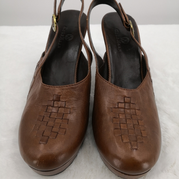 Cole Haan Women's 9B Brown Strap Platform 4" Heel - Picture 3 of 8